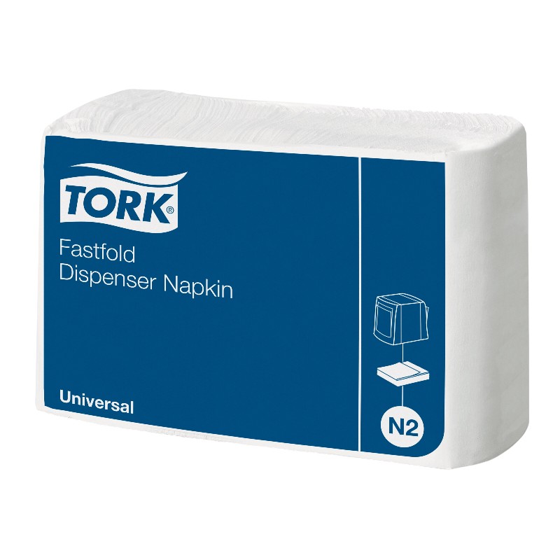 10933 - Tork® Serviette pour distributeur Fastfold - 1 pli - Cellulose blanc - 30 x 24cm - N2 - Colis de 36 x 300 serviettes